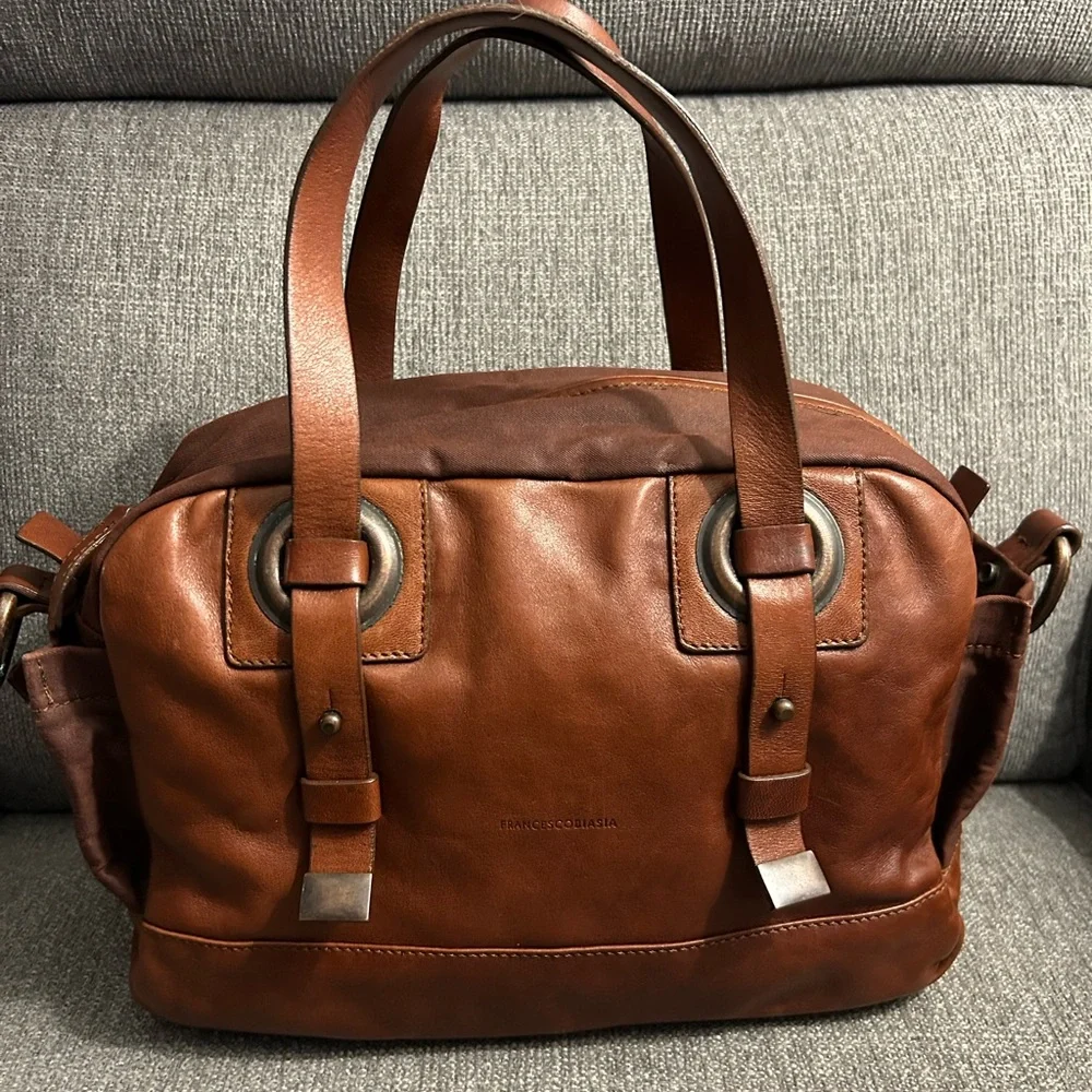 Francesco Biasia Brown Leather Satchel